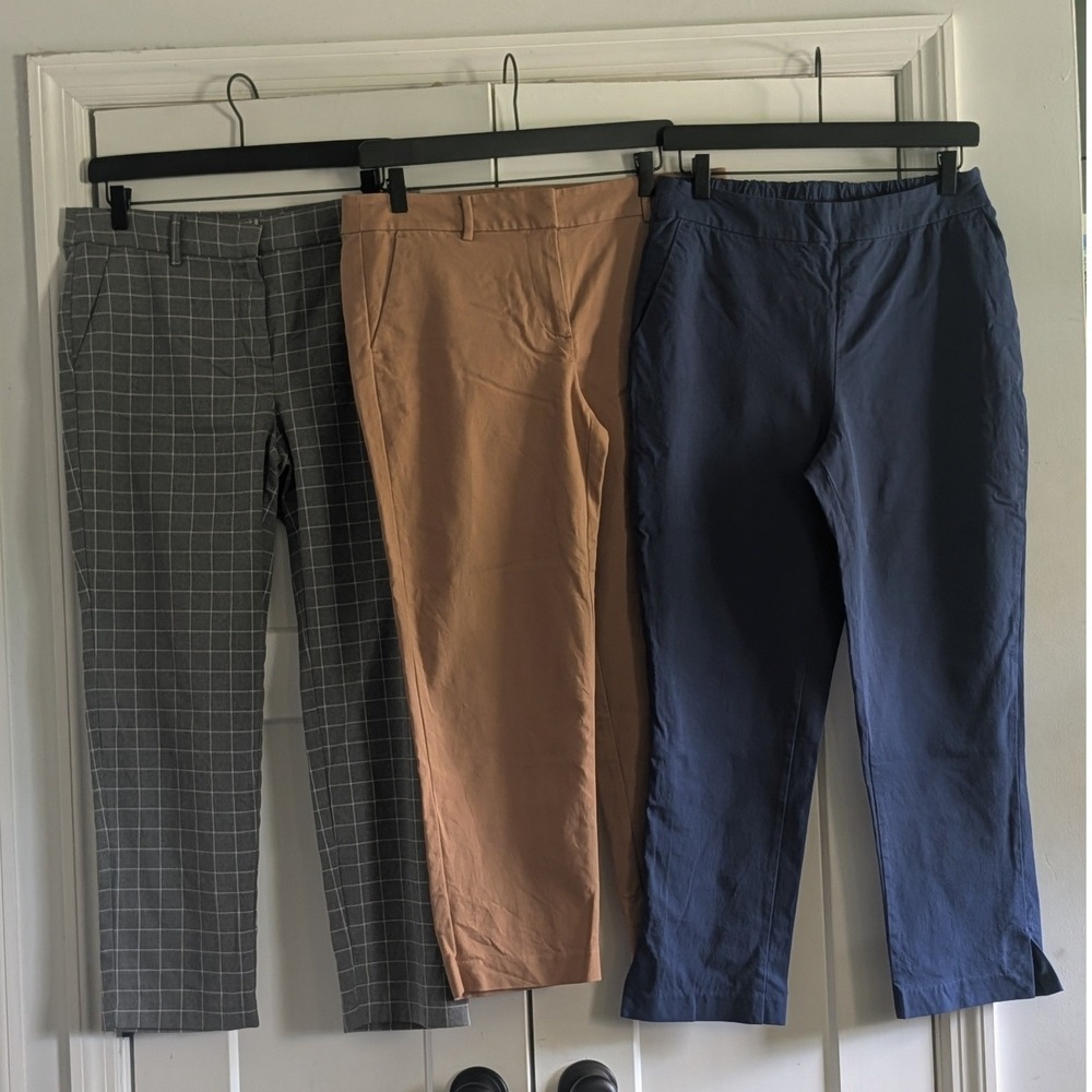 LOFT Isaac Mizrahi Womens Size 8 Pants Lot of 3 Riviera Slim Ankle Plaid Career